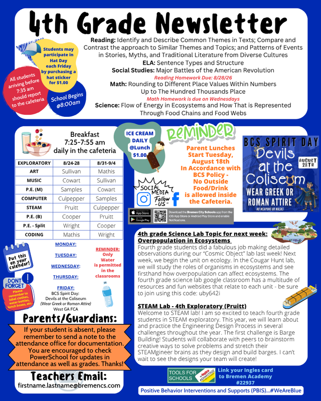 4th grade Newsletter