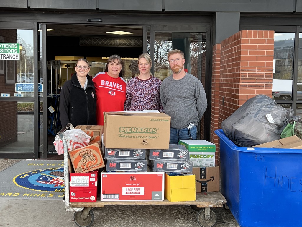 Mrs. Strom at the  VA dropping off donations 