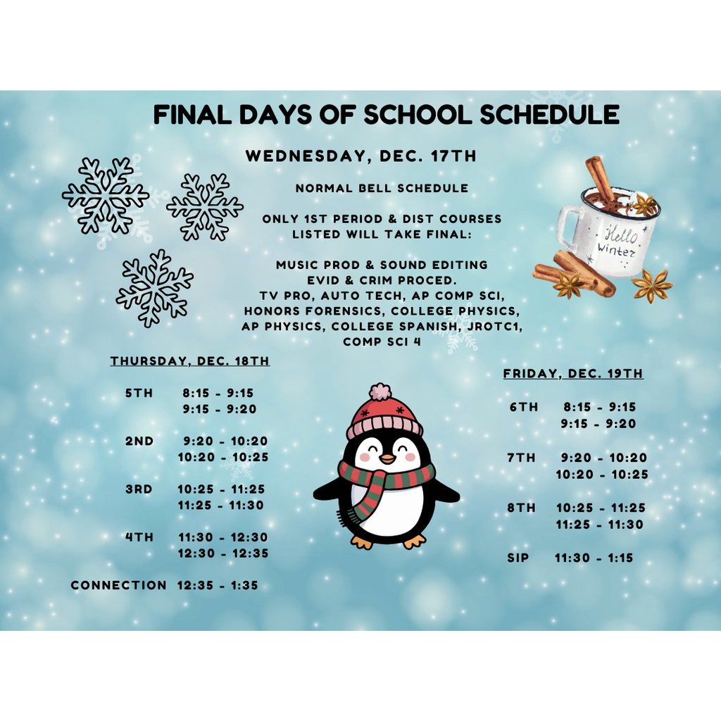 finals schedule