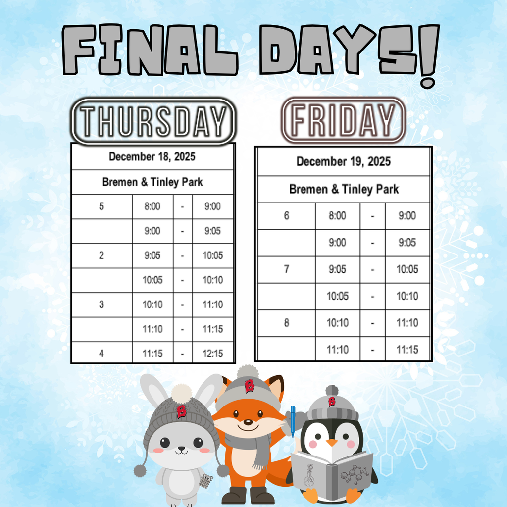 Final Days Schedule Fall/Winter 2025