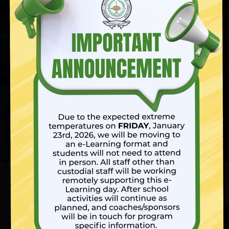 Friday cold day - no school