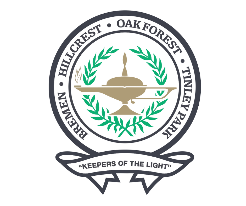 District logo with gray and white background