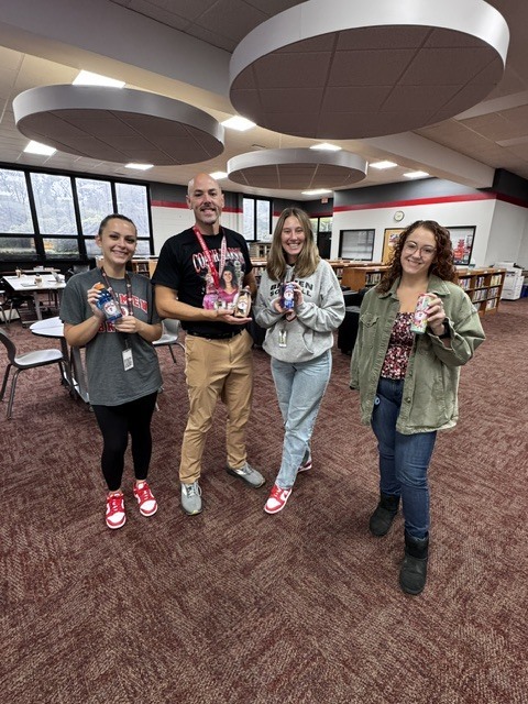 Bremen staff members smile while receiving their favorite beverages as a “Cup of Ambition” in celebration of Dolly Parton Day. The thoughtful pick-me-up recognizes the time, energy, and heart they pour into students each day.
