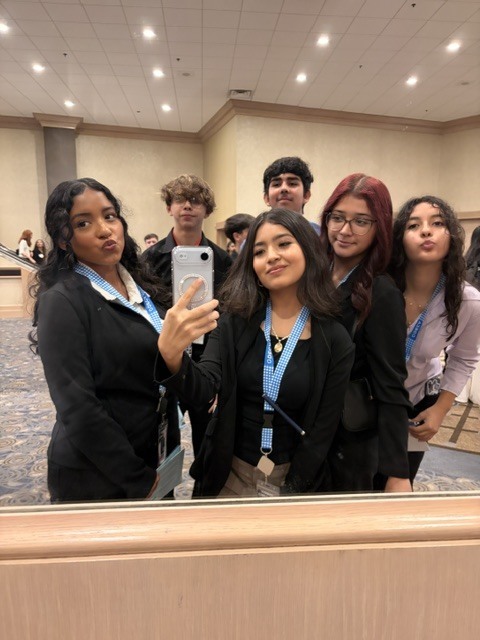 Bremen High School DECA students attending the Illinois DECA Fall Leadership Conference in Rosemont, where they participated in workshops, connected with other members, and developed their leadership skills.