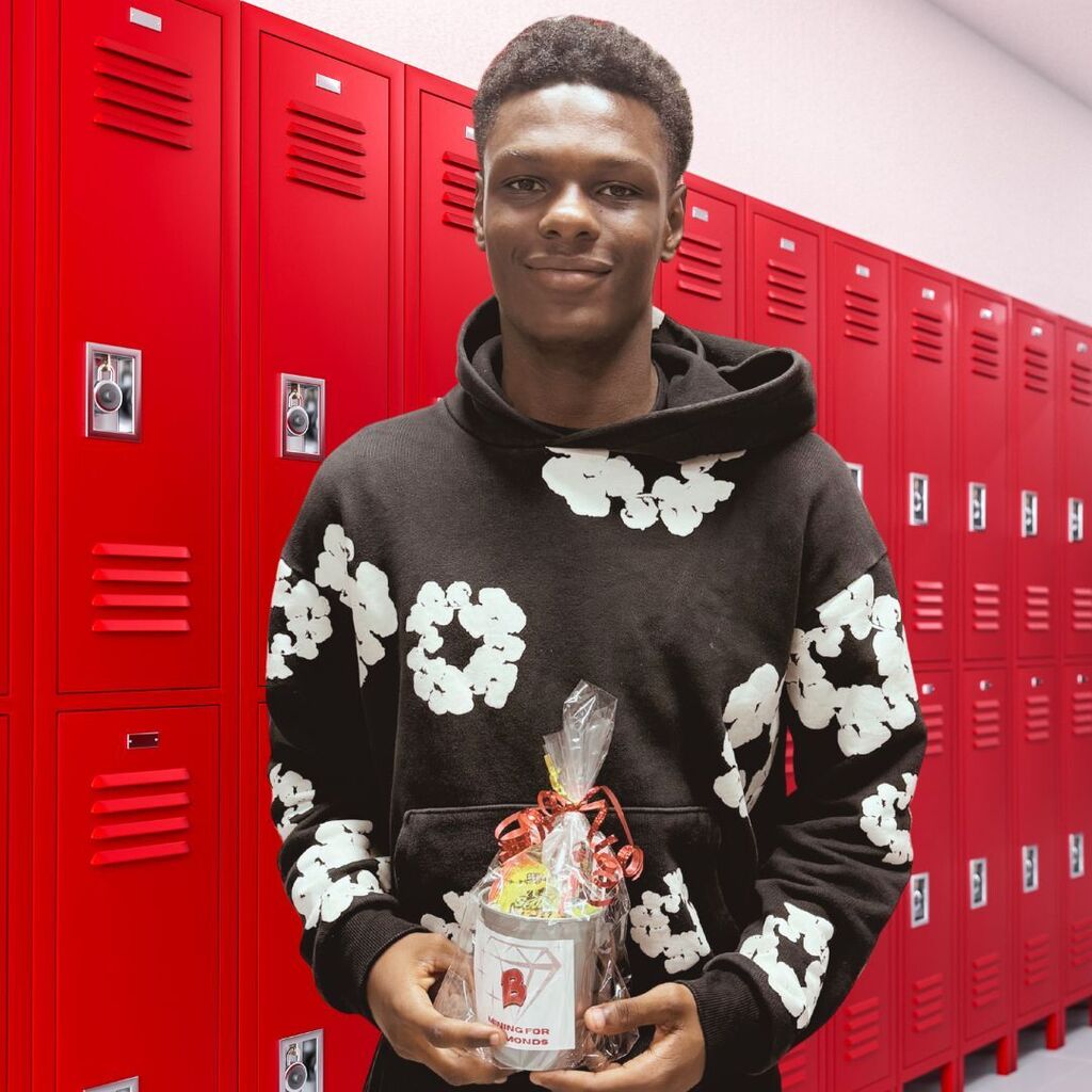 This week’s Deans’ Diamonds honorees: Brendan and Stephanie, recognized for keeping their phones in their lockers and being ready to learn, and Ophelia, who earned a passing grade in Mr. Wicks’ class and received applause from her classmates.