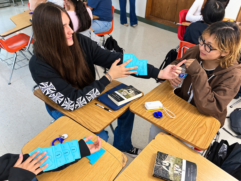 Students put their vocabulary skills to the test with a classroom game, using quotes from Frankenstein