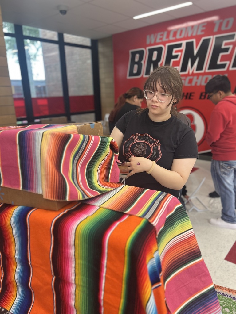 A Día de Muertos ofrenda created by Bremen’s World Language Club to honor loved ones
