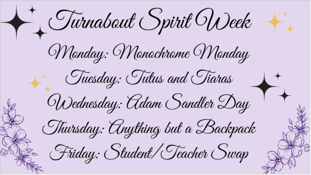 Information on Turnabout Spirit Week!