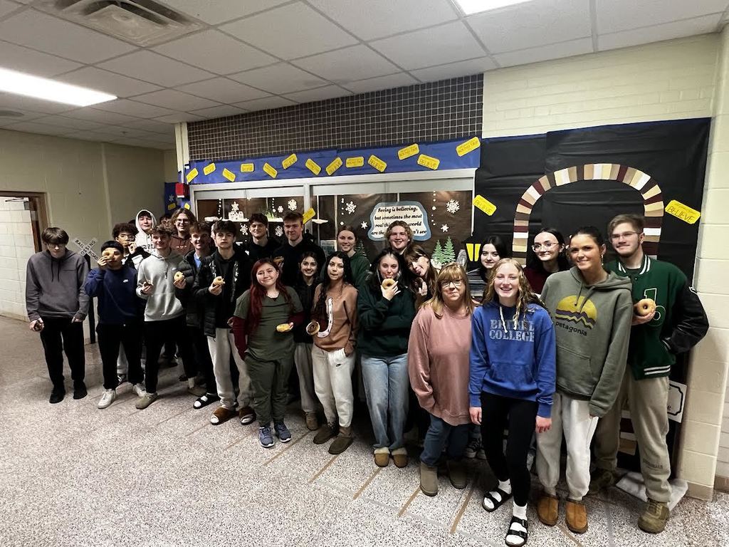 group of student in front of library
