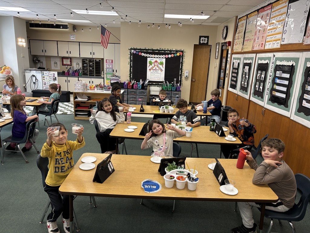 Ms. Holmes class working on a snow project