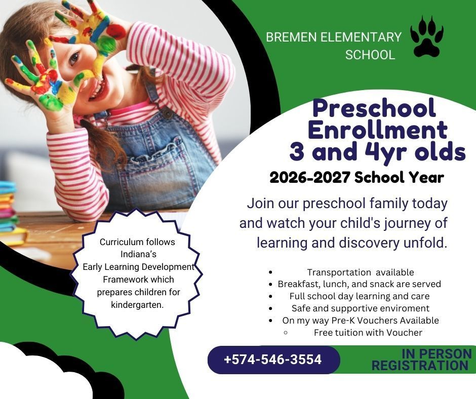 A little girl with her painted hands covering her face. - read Preschool Enrollment for three and four yrs old. for the year twenty twentysix. 