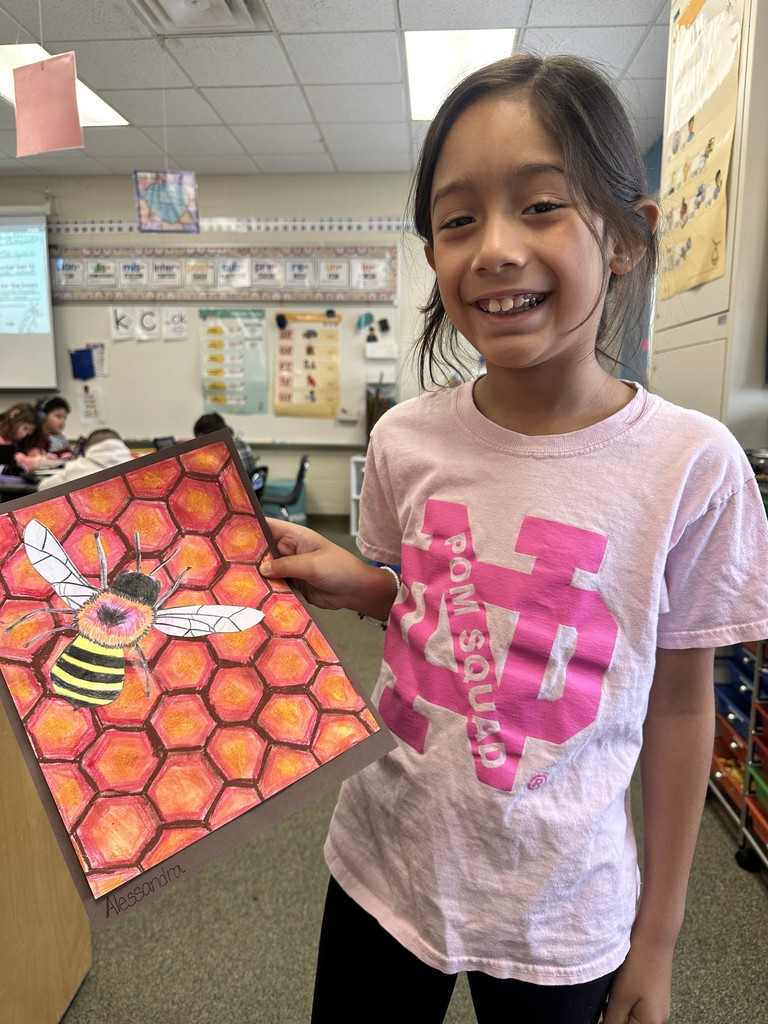 A student with her art