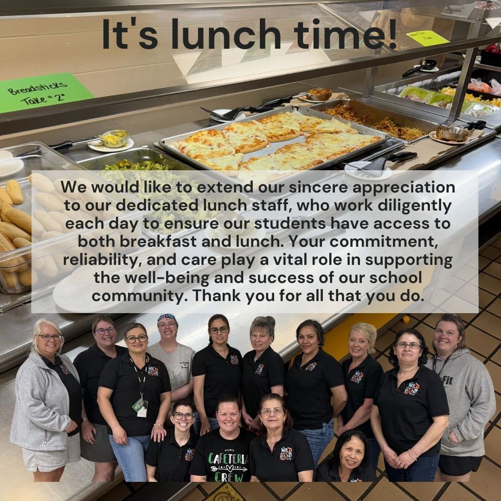 Its Lunch Time! with a picture of the lunch ladies . 