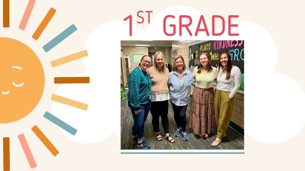 1st Grade Team standing in the hallway. 