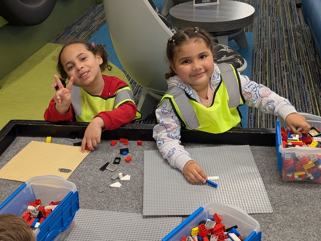 Students playing legos