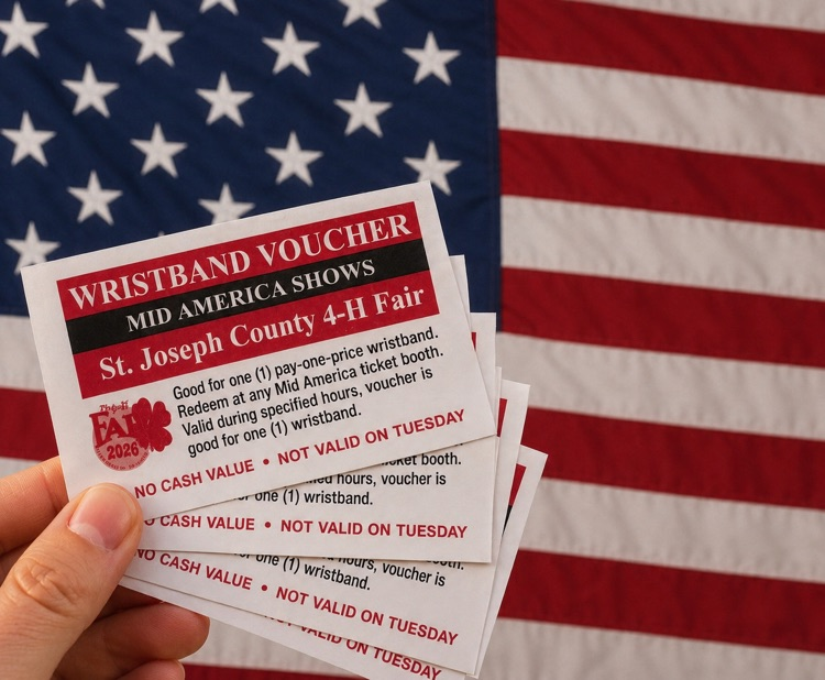 tickets and flag