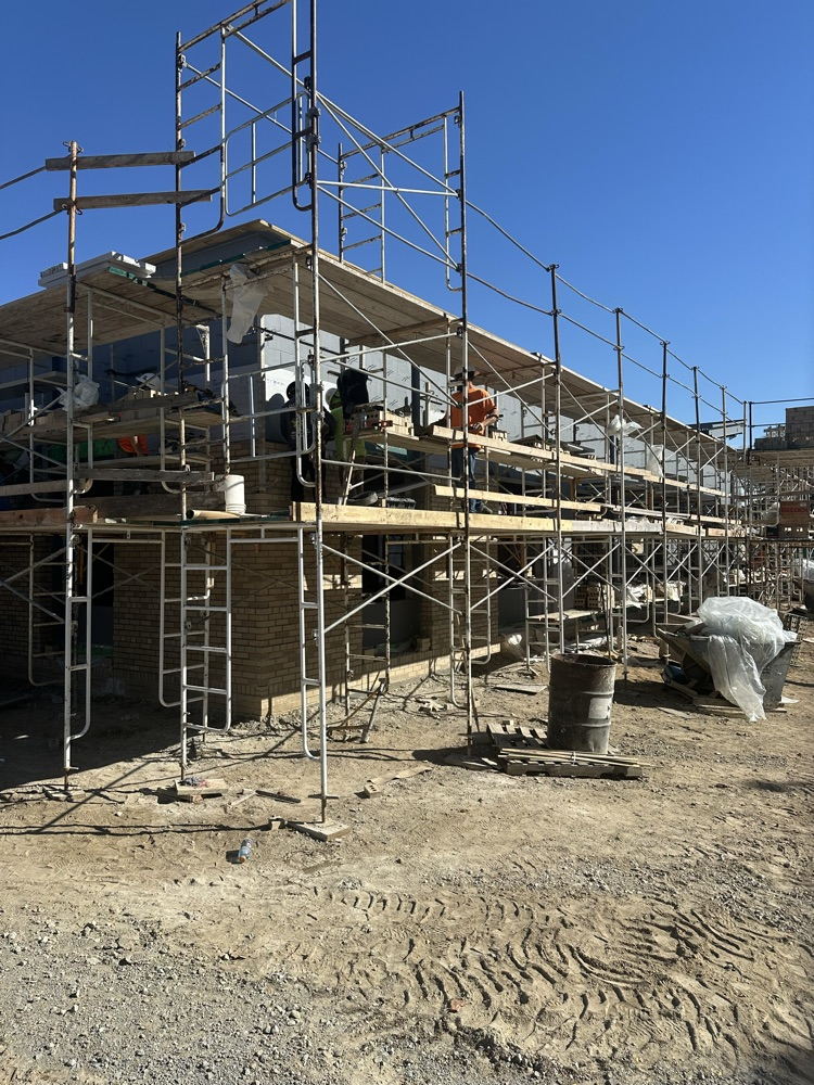 building with scaffolds
