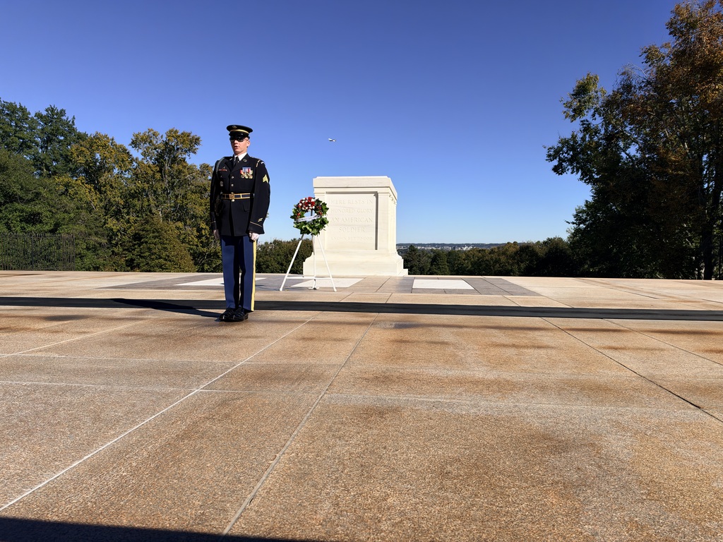 A soldier guarding the Tomb of the Unkown Soldier