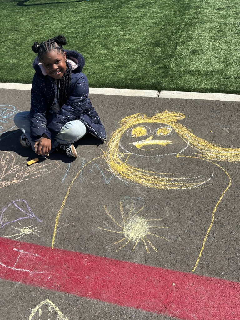 Sun is out and students were able to decorate the blacktop.