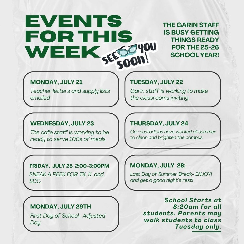 Upcoming this week...