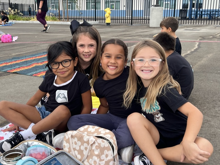 lunch on the blacktop with friends