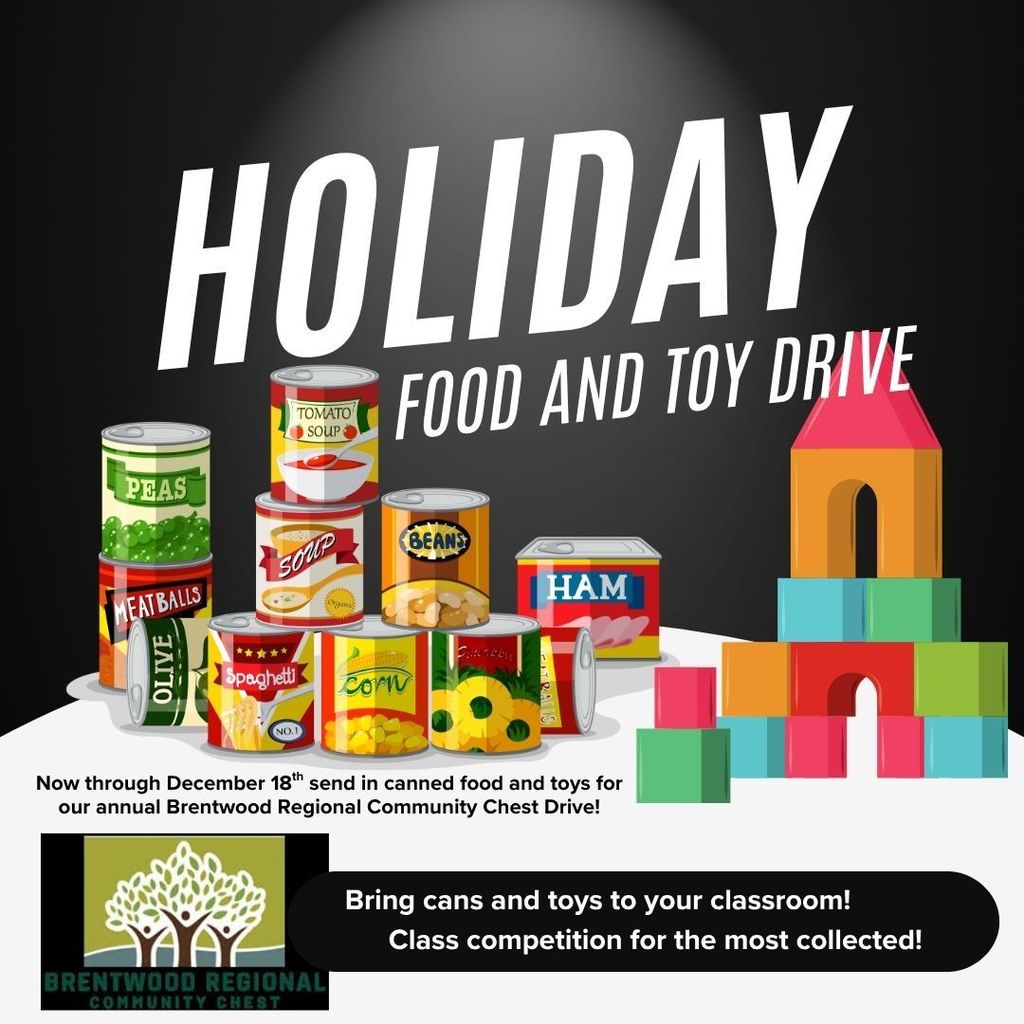 Balck and White illustration Holiday Food Drive Instagram Post