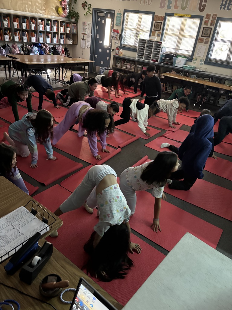 Third grade doing yoga