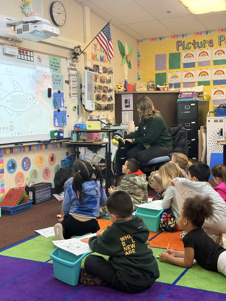 Ms Matt reviewing the anatomy of a fish