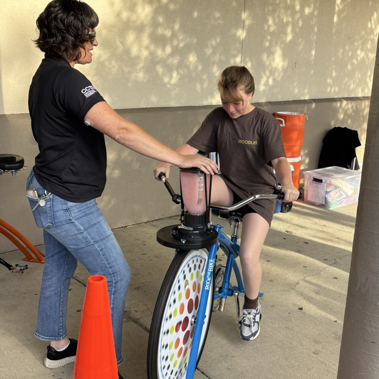 student on bike