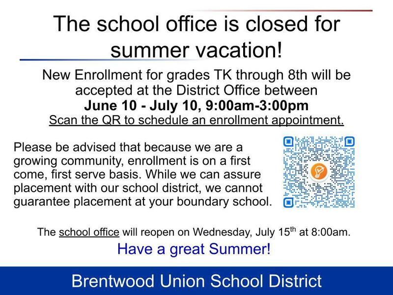 Summer Enrollment at the District Office