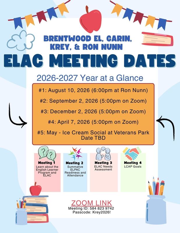 ELAC Meeting Dates 2026-2027