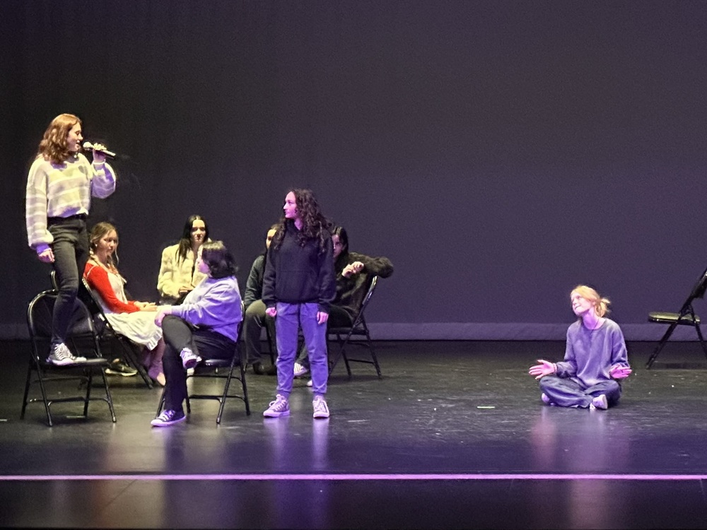 Past comedy show candid on Theater stage