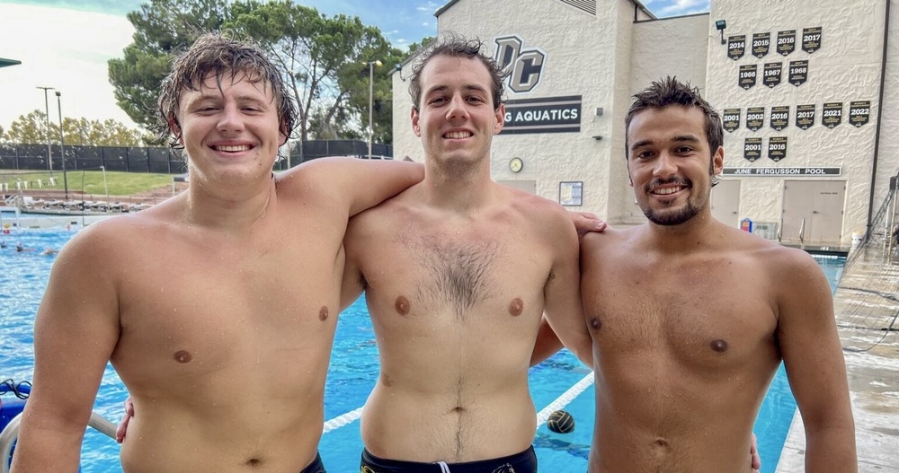 Simon Akers and Jesus Moncada at Delta College playing water polo
