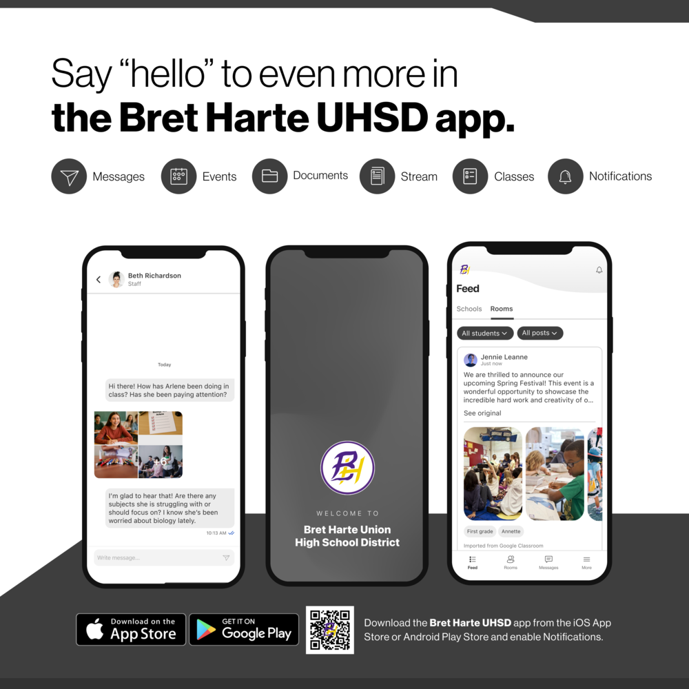 Say "hello" to even more in the Bret Harte UHSD app. promo image