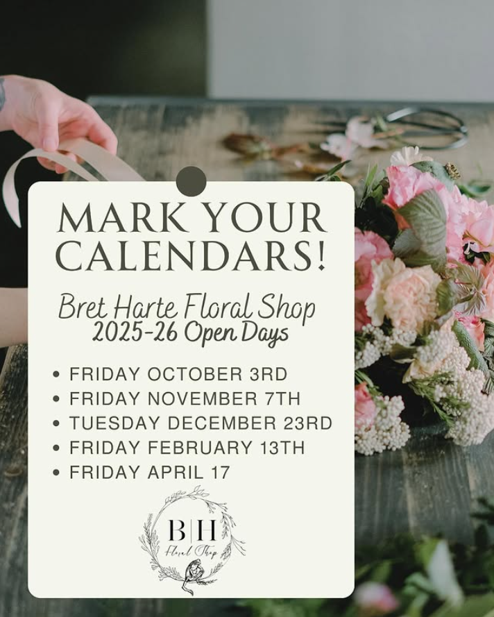 BH Floral Shop 2025-26 open days flyer