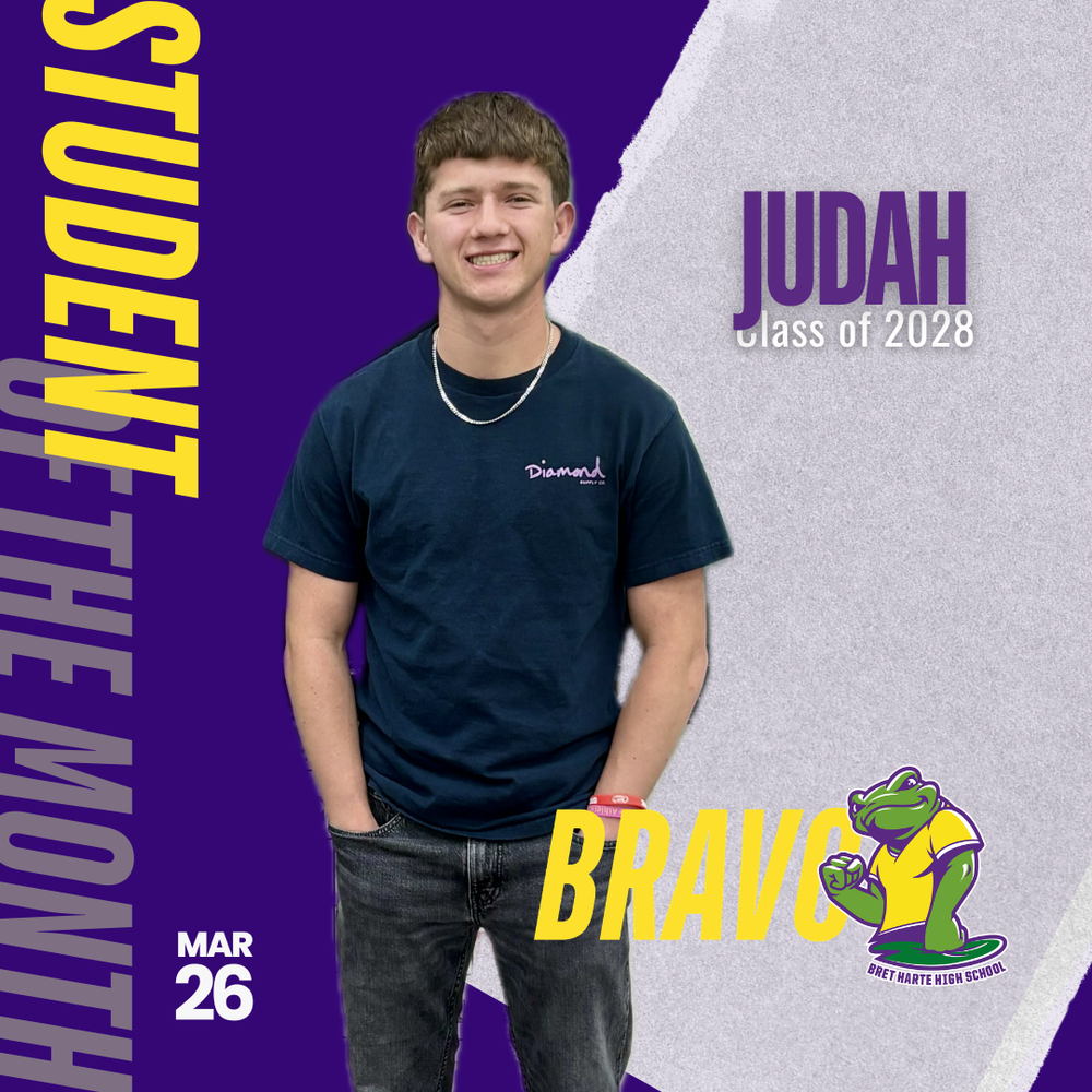 Judah Schaffer, a Bravo Student of the Month for March 