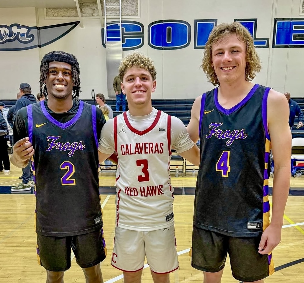 Tumi Owens and Sawyer Maurer with Calaveras's Ryan Clifton from All Star Game
