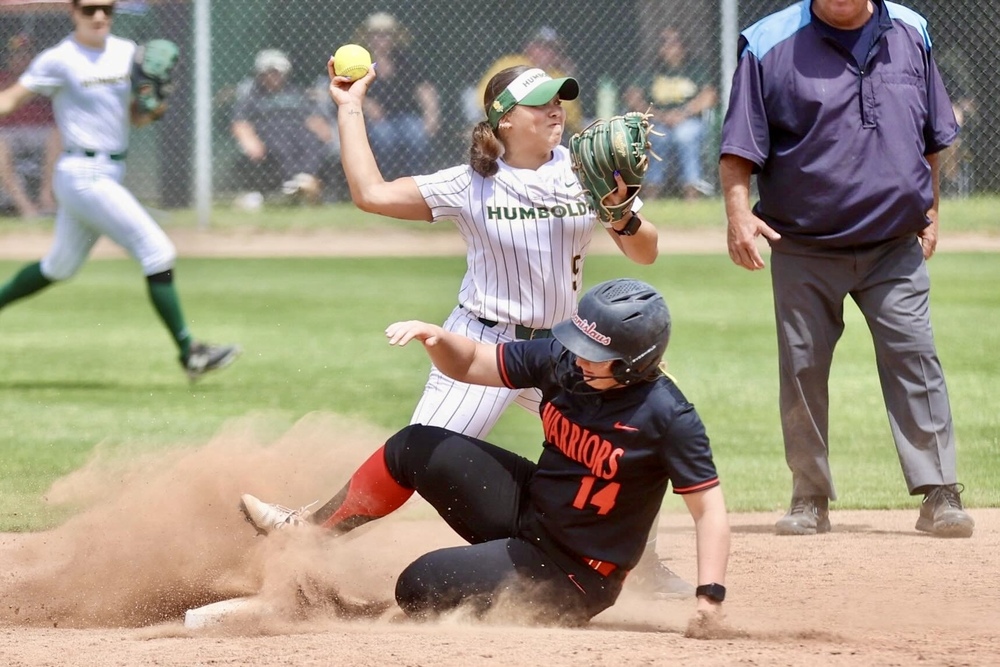 Alum Rylee Banks playing softball at Humboldt