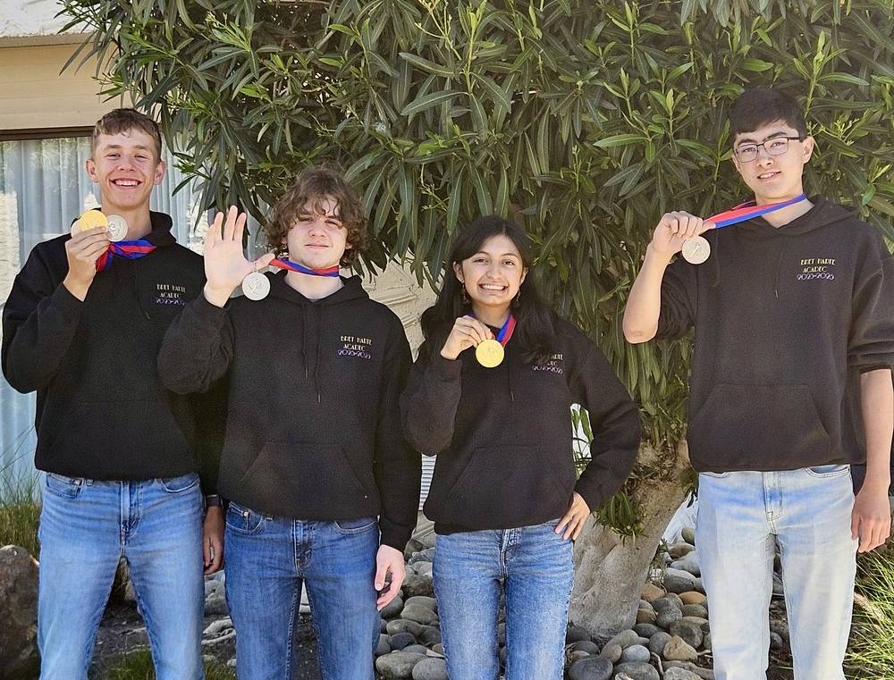 ACADEC medalists left to right, Brayden Bowersox, Gabe Forjan, Paulina Vallejo and Luka Holbert 