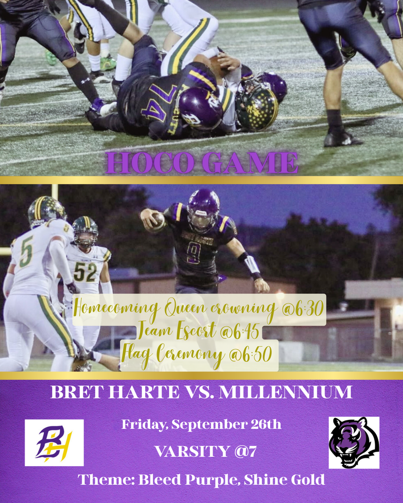 HOCO GAME football game update flyer