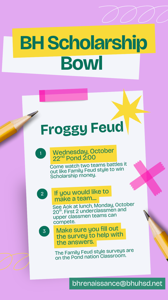 BH Scholarship Bowl promo flyer