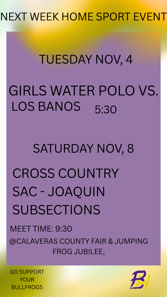 Next week's home athletic events promo image courtesy of Leadership