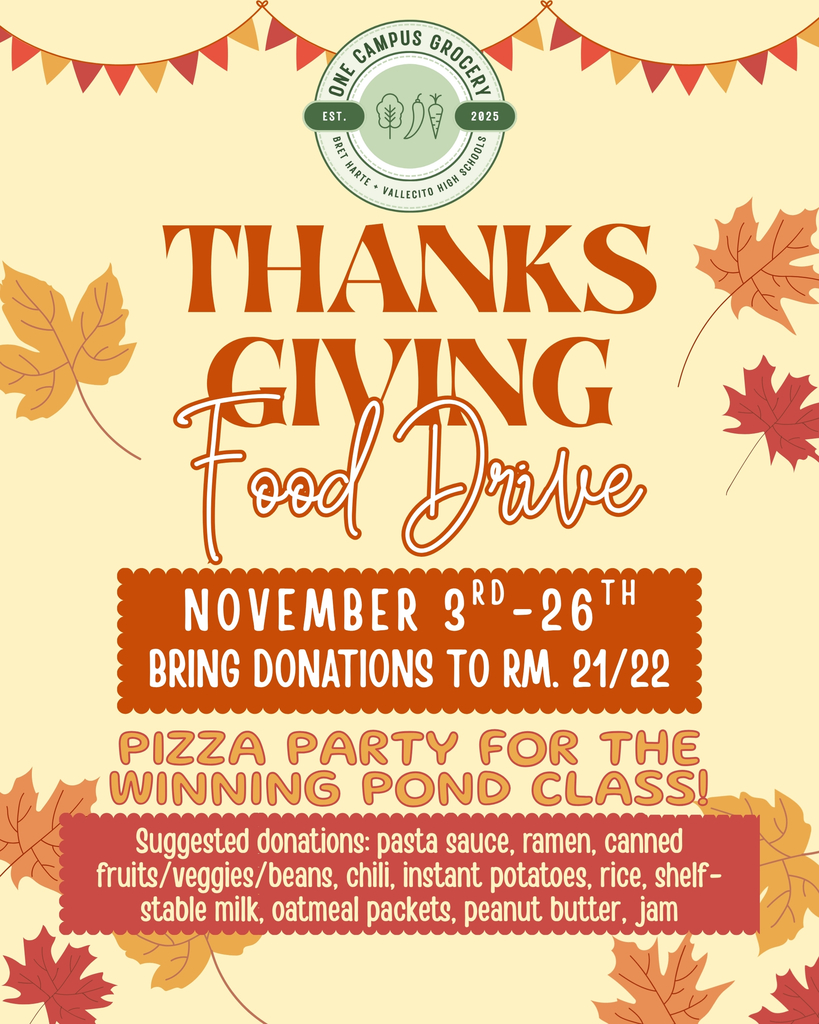 One Campus Grocery's Thanksgiving Food Drive promo flyer