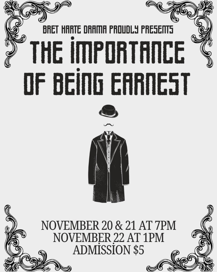 Drama's The Importance of Being Earnest fall play promo flyer
