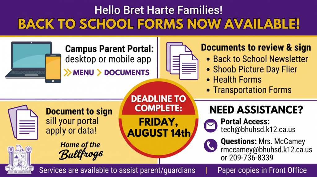 Back to School Forms