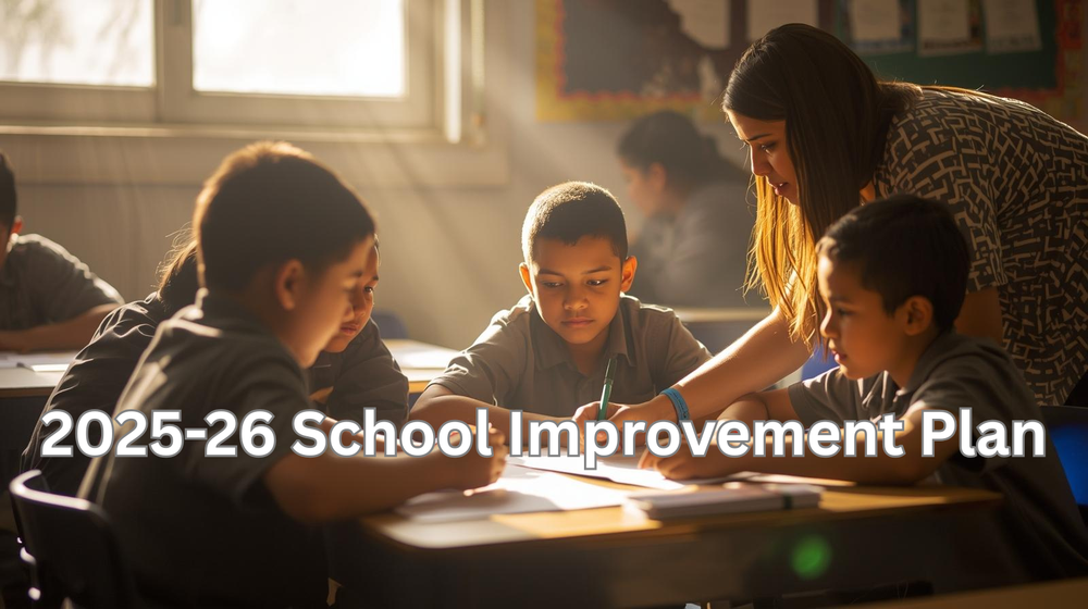 Teacher working with some students in small group. 2025-26 School Improvement Plan