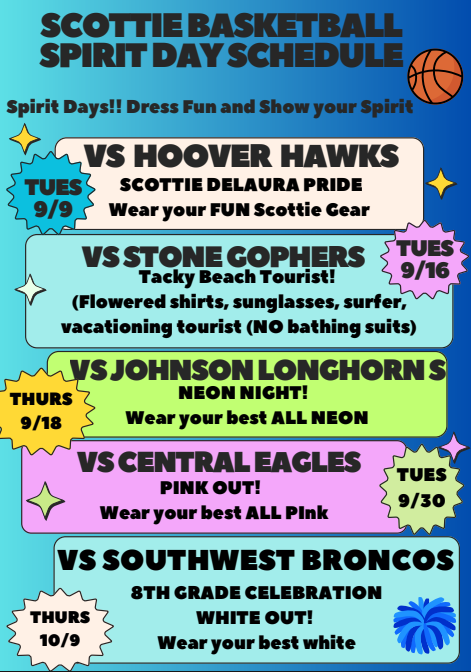 Spirit Day Schedule