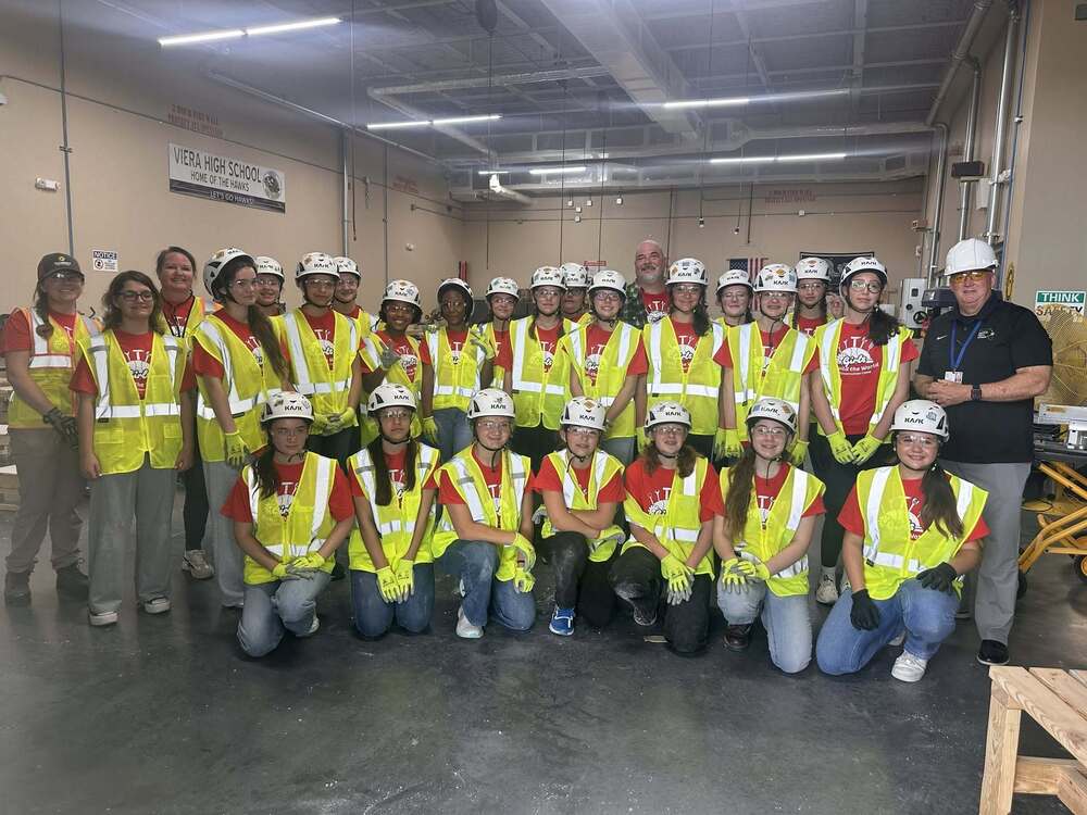 Students in the girls Construction Summer Camp at Viera Highschool