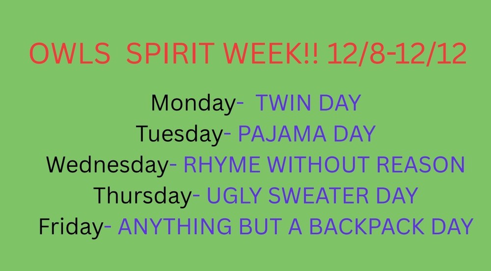 Owls Spirit Week