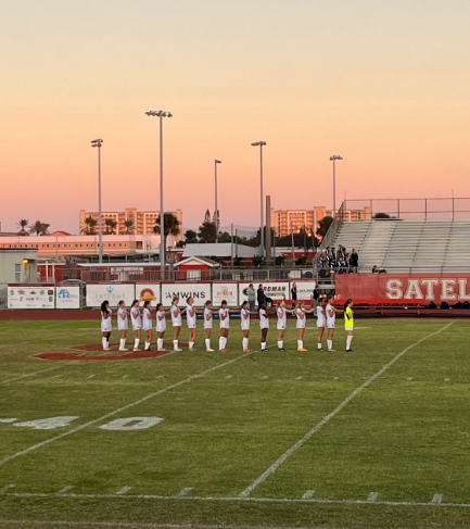 Sunset Soccer: Madison Hartley and the JV Girls Soccer team face Satellite in a game on Tuesday night. The team prepared by practicing and training 4 days a week. They finished the game with a tie of 1-1. When asked how the game went, Hartley said, “ It was an evenly matched game that was very fun.” Photo by Mindy Hartley. 